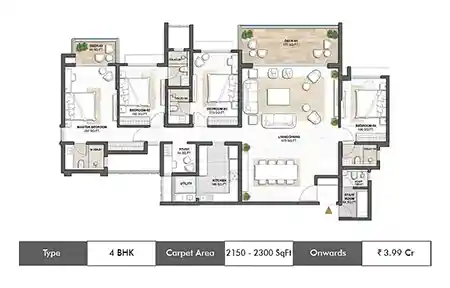 4 BHK-2150–2300 SqFt
